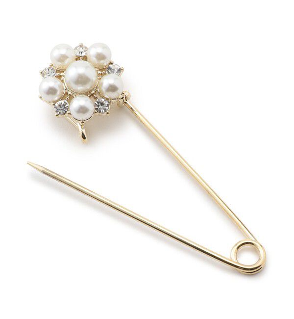 23区「パール ビジュー キルトピン」|ブローチ・コサージュ|