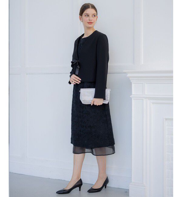 23区「【APPLAUDIR】クリアジョーゼット 3WAYコンパクトジャケット」|ノーカラージャケット|