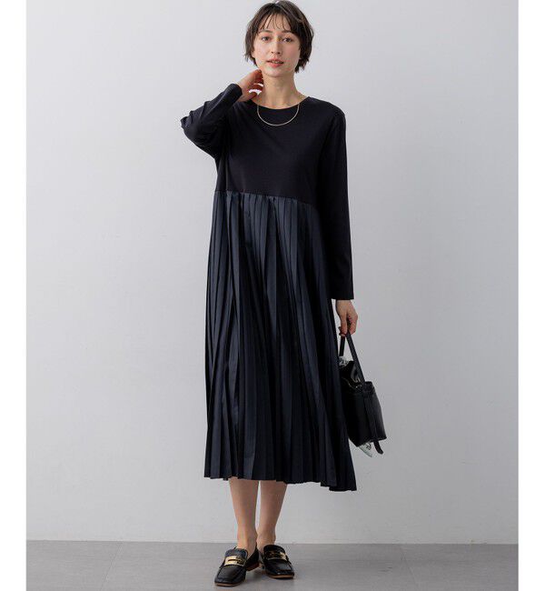 23区「ニットセットアップ プリーツコンビ ワンピース」|ワンピース|