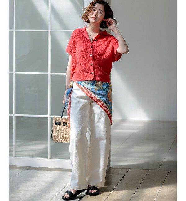 23区「コットンシルク マップ柄 ストール」|ストール|