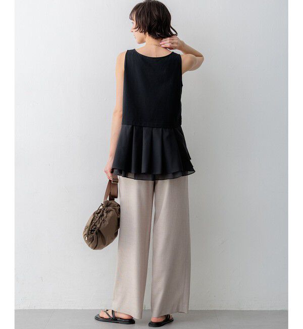 23区「ナチュラルコットンベア シアーペプラム タンクトップ」|タンクトップ|