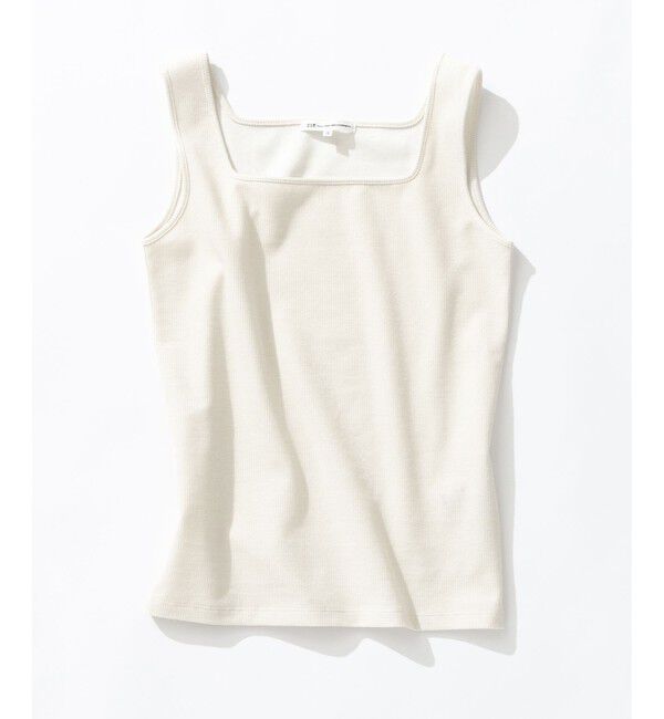 23区「シャイニーリブ スクエアネック タンクトップ」|タンクトップ|アイボリー系