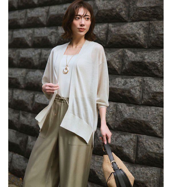 23区「シャイニーリブ スクエアネック タンクトップ」|タンクトップ|