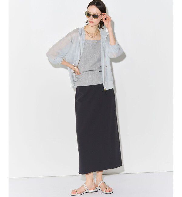 23区「シャイニーリブ スクエアネック タンクトップ」|タンクトップ|