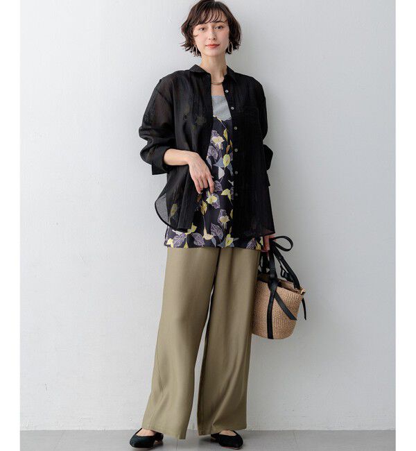 23区「シャイニーリブ スクエアネック タンクトップ」|タンクトップ|