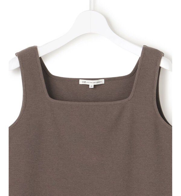 23区「シャイニーリブ スクエアネック タンクトップ」|タンクトップ|