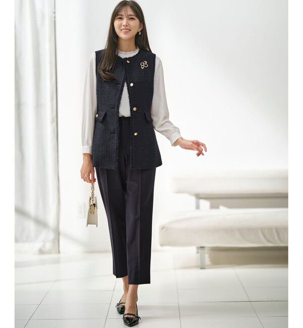 ANY SIS「ファンシーツイードペプラム ジレ」|その他|