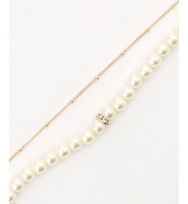 ANY SIS「2連パール調チェーン ネックレス」|ネックレス|