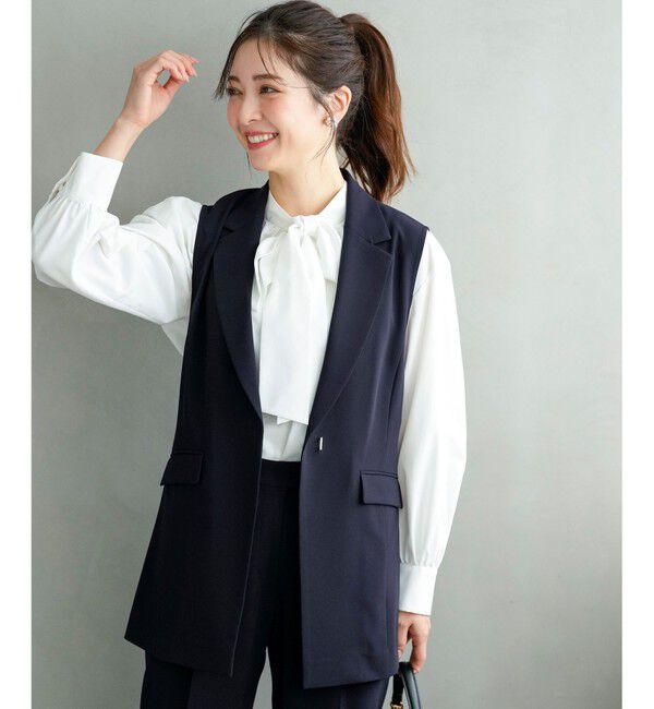 ANY SIS「セレモニーダブルクロス ジレ」|その他|ネイビー