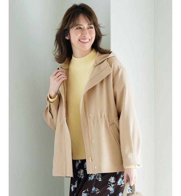 ANY SIS「【2WAY】エレカジストレッチ フーデットハーフ アウター」|その他|ベージュ系