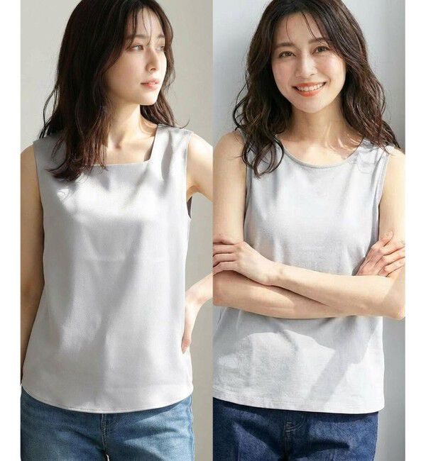 ANY SIS「【2WAY】サテン タンクトップ」|タンクトップ|ライトグレー