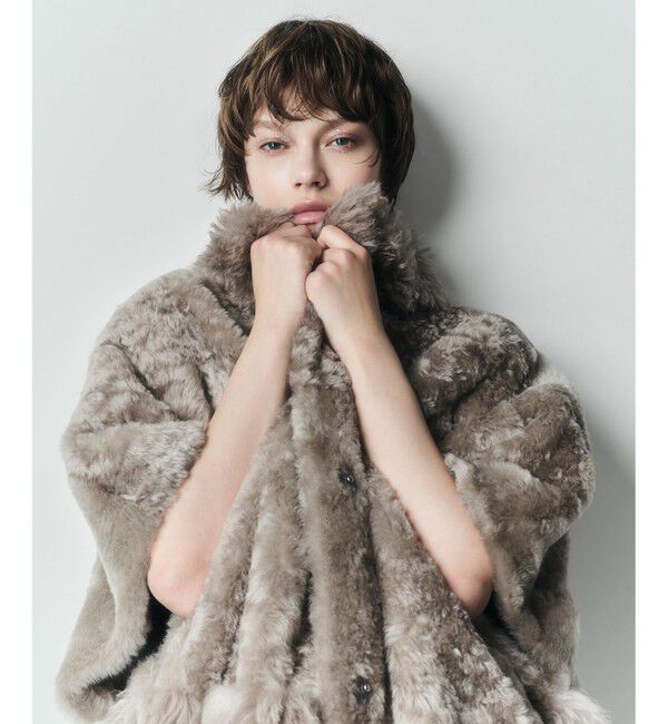 Grace Class「ムートンポンチョコート」|ポンチョ・ケープ|