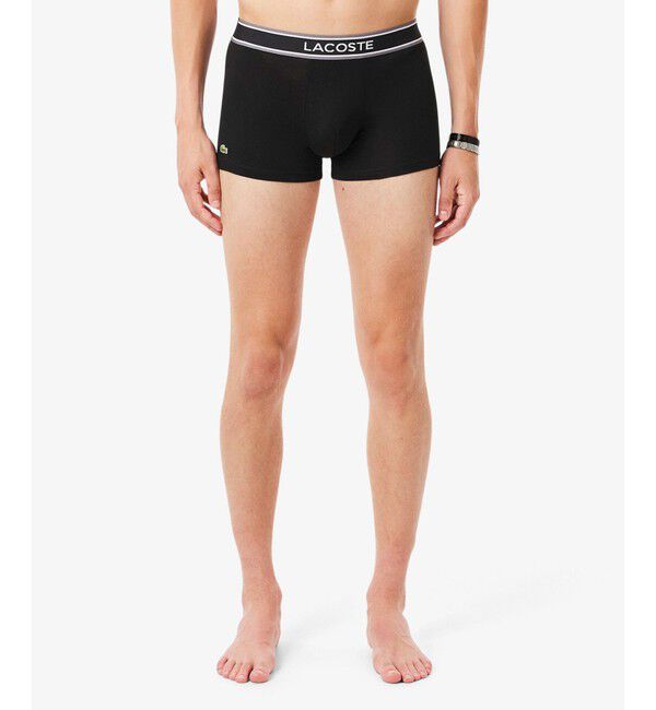 LACOSTE「モノグラム＆プレーン／3パックストレッチコットントランクショーツセット」|インナー|