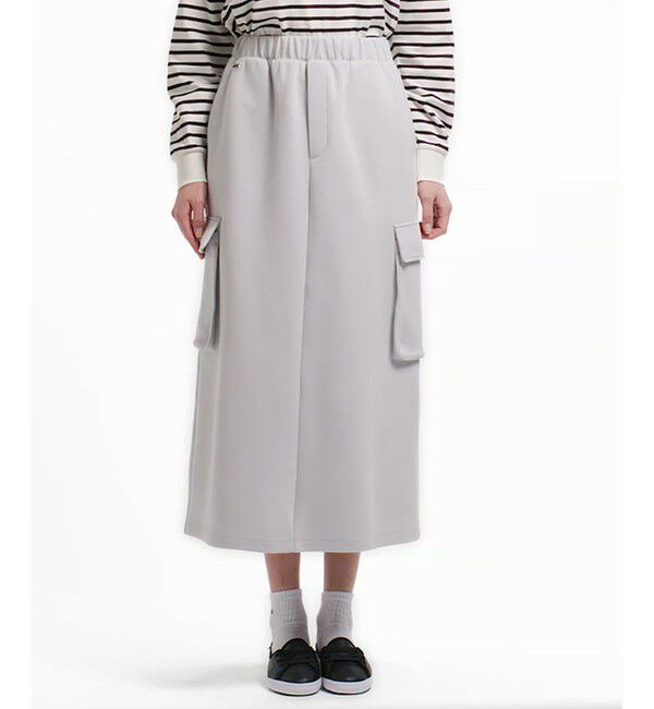 LACOSTE「ダブルフェイスジャージカーゴフレアスカート」|台形|