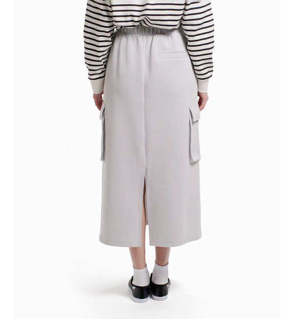 LACOSTE「ダブルフェイスジャージカーゴフレアスカート」|台形|