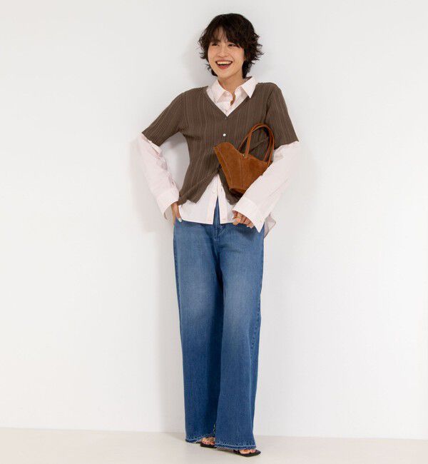 Rie Miller「《手洗い可能》ランダムテレコ2WAYカーディガン」|カーディガン|