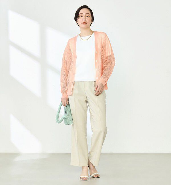 NOLLEY'S「《手洗い可能》メッシュ長袖Vネックカーディガン」|カーディガン|