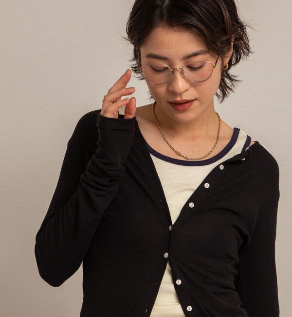 NOLLEY'S「【MAQWEL/マクウェル】リブクルーネックカーディガン」|カーディガン|