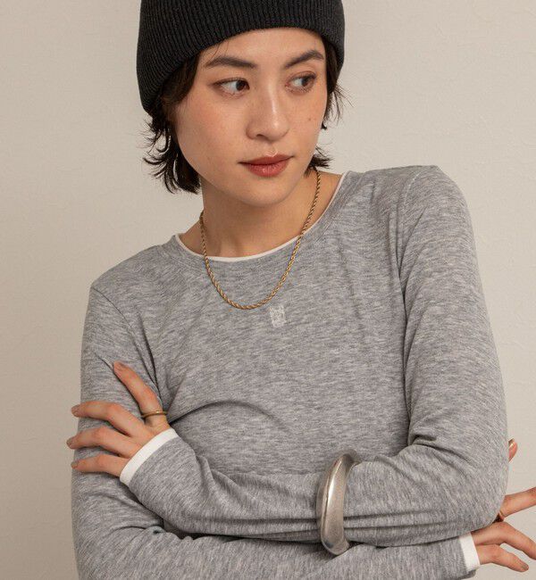 NOLLEY'S「【MAQWEL/マクウェル】レイヤードライクロンT」|Tシャツ・カットソー|ミディアムグレー