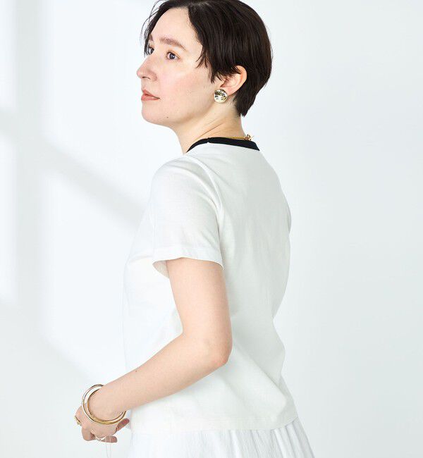 NOLLEY'S sophi「シルケット天竺衿配色ロゴTシャツ」|Tシャツ・カットソー|