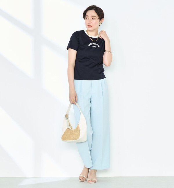 NOLLEY'S sophi「シルケット天竺衿配色ロゴTシャツ」|Tシャツ・カットソー|