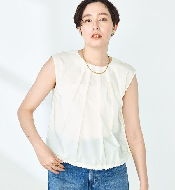 NOLLEY'S「《セットアップ対応》撥水ストレッチタフタタックブラウス」|シャツ・ブラウス|