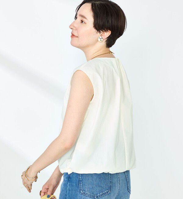 NOLLEY'S「《セットアップ対応》撥水ストレッチタフタタックブラウス」|シャツ・ブラウス|