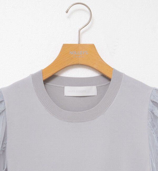 NOLLEY'S sophi「《手洗い可能》袖チュールプルオーバーニット」|ニット・セーター|