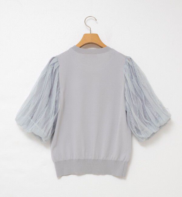 NOLLEY'S sophi「《手洗い可能》袖チュールプルオーバーニット」|ニット・セーター|