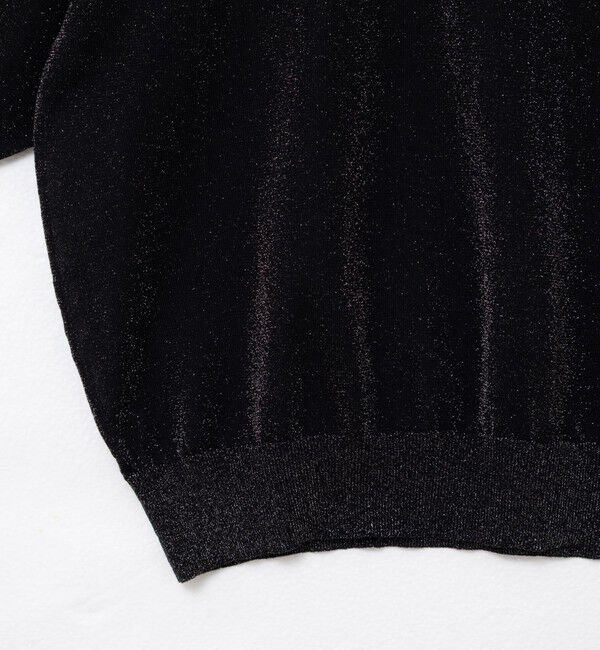 NOLLEY'S「《手洗い可能》《アンサンブル対応》シアーラメ天竺5分袖プルオーバーニット」|ニット・セーター|