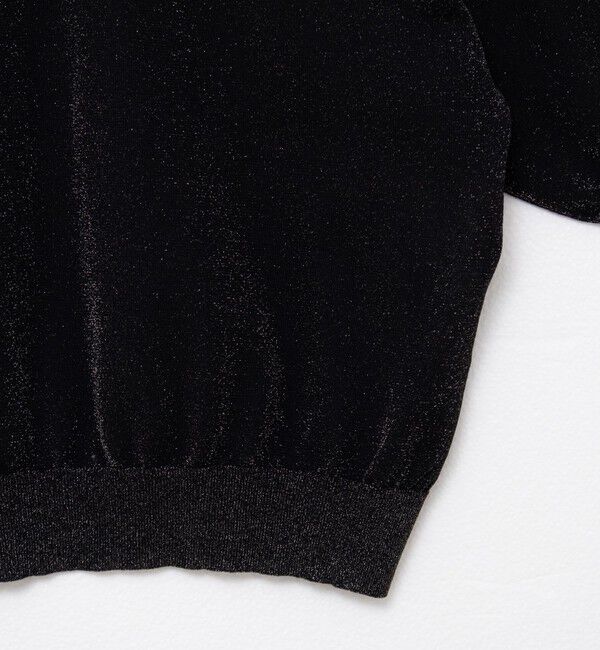 NOLLEY'S「《手洗い可能》《アンサンブル対応》シアーラメ天竺5分袖プルオーバーニット」|ニット・セーター|