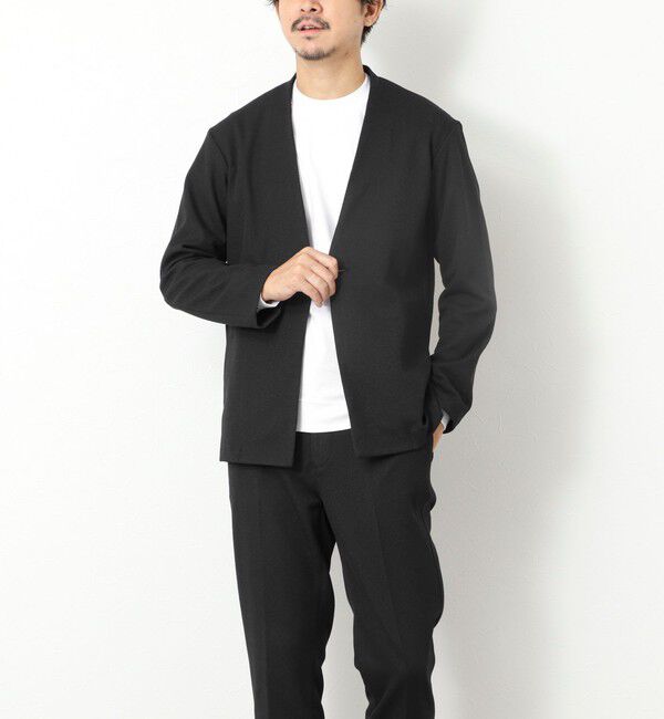 NOLLEY'S goodman「《ビジカジ/セットアップ対応》【尾州】先染めウォッシャブルノーカラーカーディガンジャケット 25AW」|ノーカラージャケット|