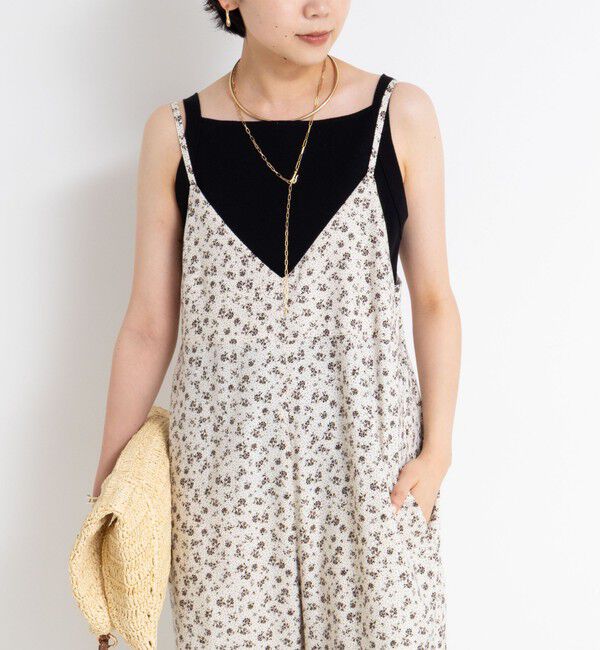 Rie Miller「ウォッシャブルシーチングプリントオールインワン」|オールインワン|