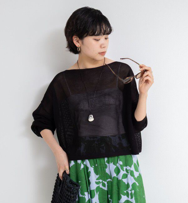 NOLLEY'S「《手洗い可能》ドライメッシュショートプルオーバーニット」|ニット・セーター|