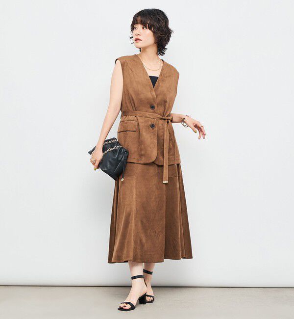 NOLLEY'S「《セットアップ対応》ウォッシャブルストレッチスエードフレアスカート」|フレア|