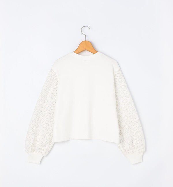 NOLLEY'S「《手洗い可能》フラワー刺繍生地袖クルーネックカーディガン」|カーディガン|