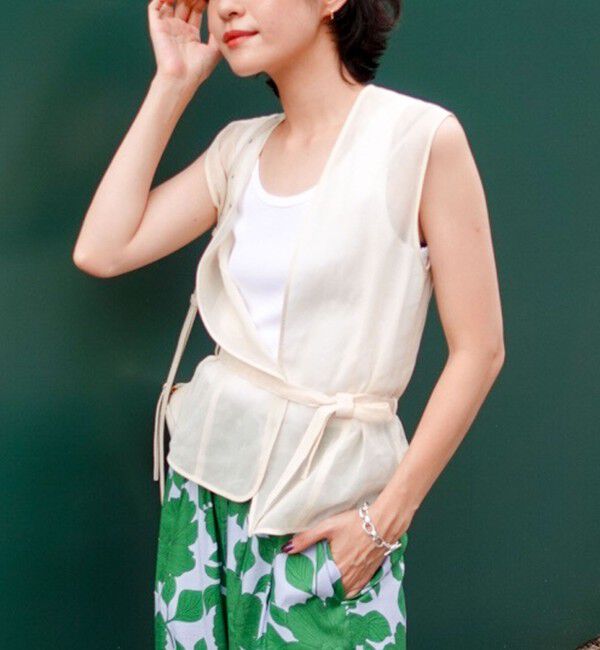 NOLLEY'S「オーガンジージレ」|ベスト・ジレ|エクリュ