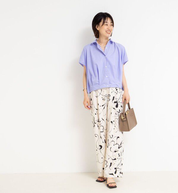 NOLLEY'S「ウォッシャブルプリントタックワイドパンツ」|チノ|