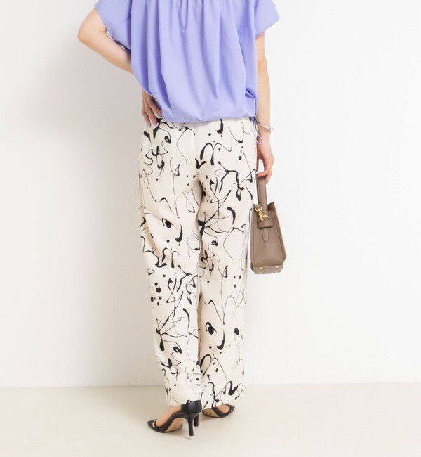 NOLLEY'S「ウォッシャブルプリントタックワイドパンツ」|チノ|