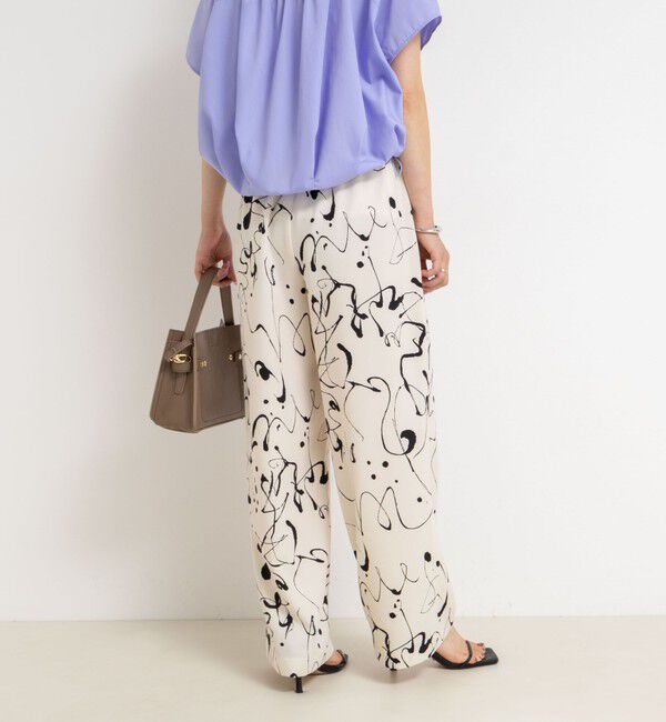 NOLLEY'S「ウォッシャブルプリントタックワイドパンツ」|チノ|