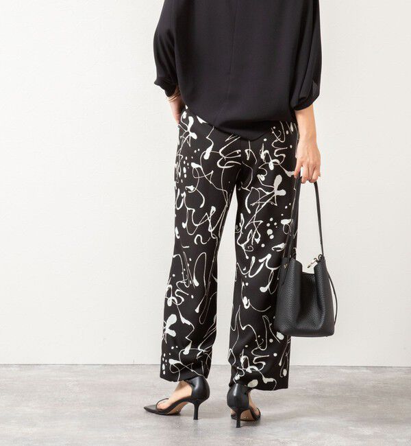 NOLLEY'S「ウォッシャブルプリントタックワイドパンツ」|チノ|