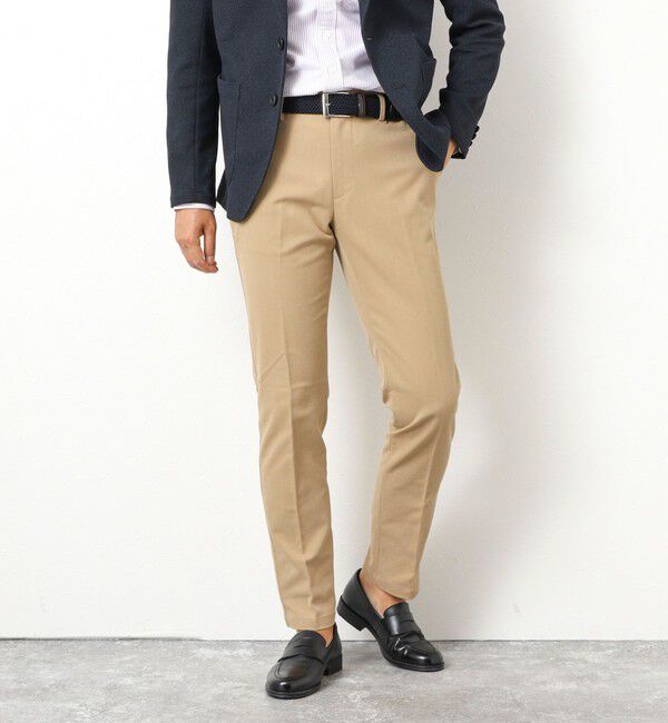 NOLLEY'S goodman「《ビジカジ対応》吸水速乾 ツイルストレッチスリムフィット 25AW」|チノ|ベージュ