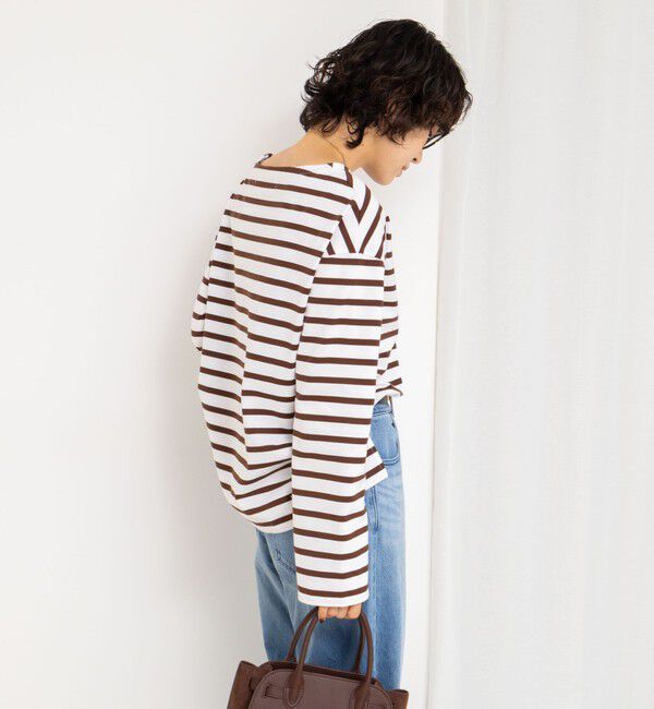 Rie Miller「BIGマリンボーダーボートネックプルオーバーカットソー」|Tシャツ・カットソー|