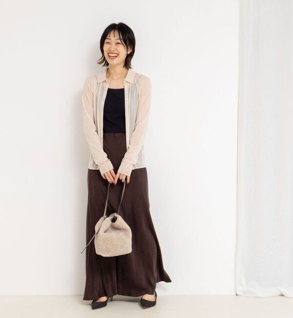 NOLLEY'S「チュール衿付きカットカーディガン」|カーディガン|
