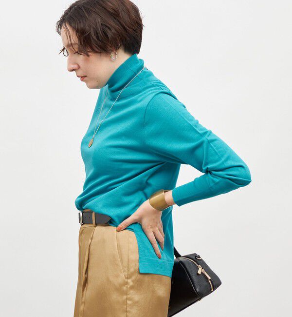 NOLLEY'S「《手洗い可能》《アンサンブル対応》18G天竺ハイネックプルオーバーニット」|ニット・セーター|