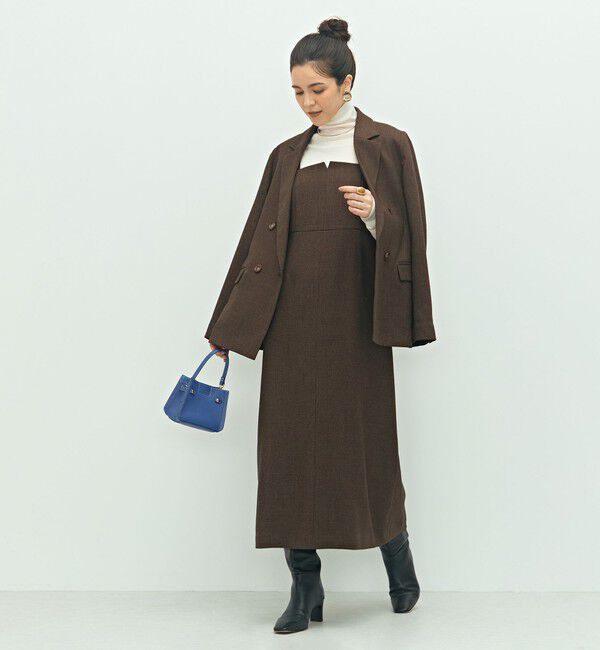 NOLLEY'S「ウォッシャブルウール調ストレッチキャミワンピース」|ワンピース|