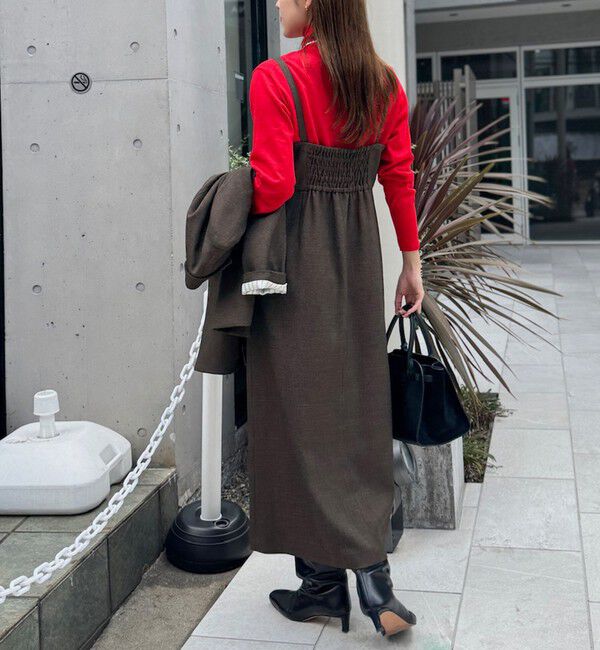 NOLLEY'S「ウォッシャブルウール調ストレッチキャミワンピース」|ワンピース|