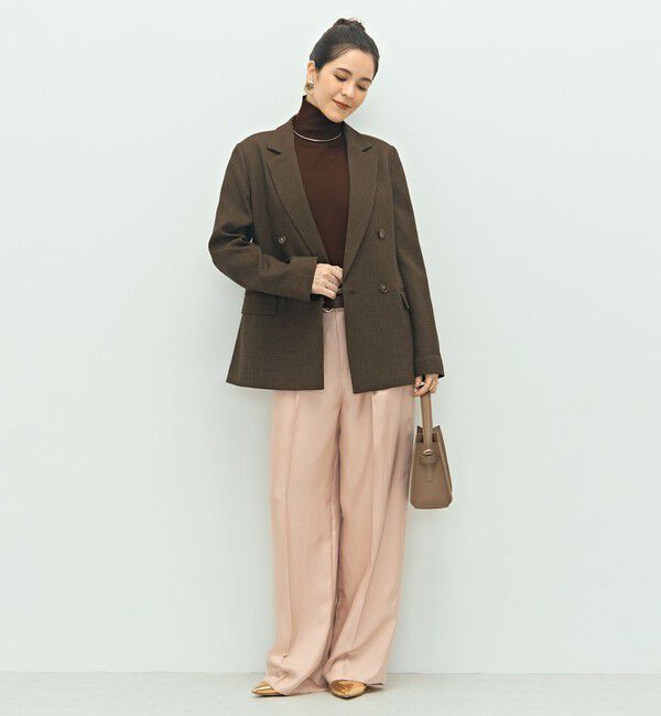 NOLLEY'S「《セットアップ対応》ウォッシャブルウール調ストレッチダブルジャケット」|テーラードジャケット|