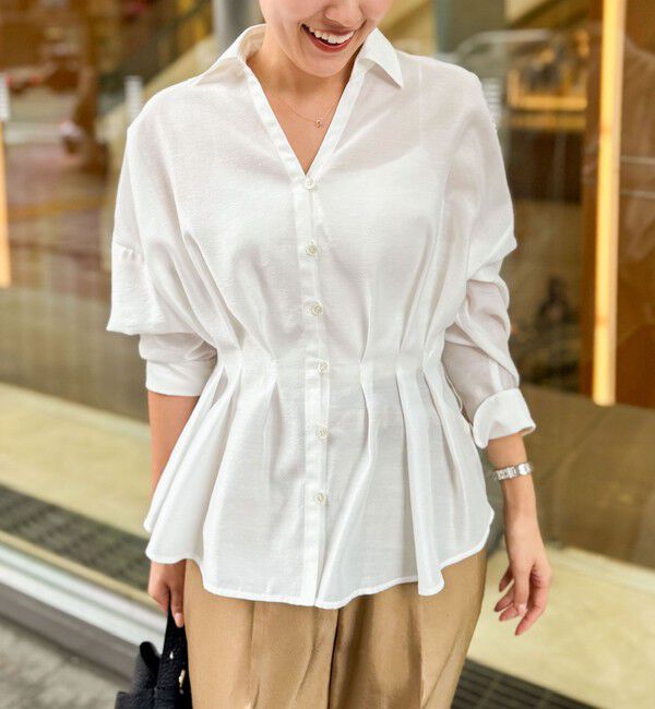 NOLLEY'S「【追加】ウォッシャブルシアースキッパータックブラウス」|シャツ・ブラウス|