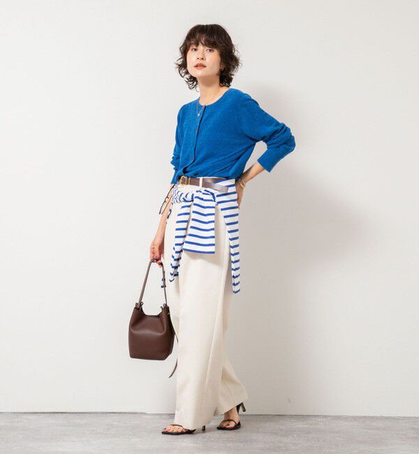 Rie Miller「《手洗い可能》《アンサンブル対応》モールヤーンクルーネックカーディガン」|カーディガン|